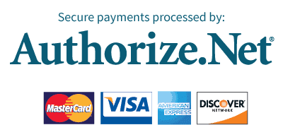 Secure payments processed by Authorize.Net